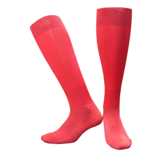 Спортивные дышащие носки для бега и велоспорта футбольные гетры мужские, детские, женские, баскетбольные утепленные носки medias de futbol - Цвет: C005 red