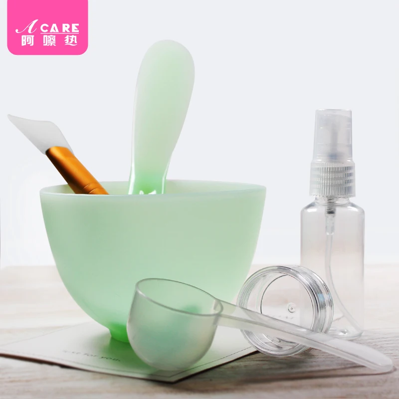 

Acare 6pcs/set DIY Silicone Face Mask Bowl Mixing Spoon Spatula Stick Kit Skin Care Facial Mask Kit Women Lady