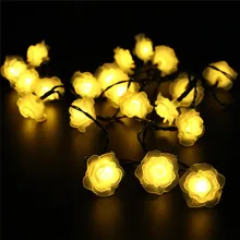 Солнечный Праздник Светодиодный гирлянды огни 7 м 50 светодиодный Цветок розы, романтические свадебные украшения солнечной лампы
