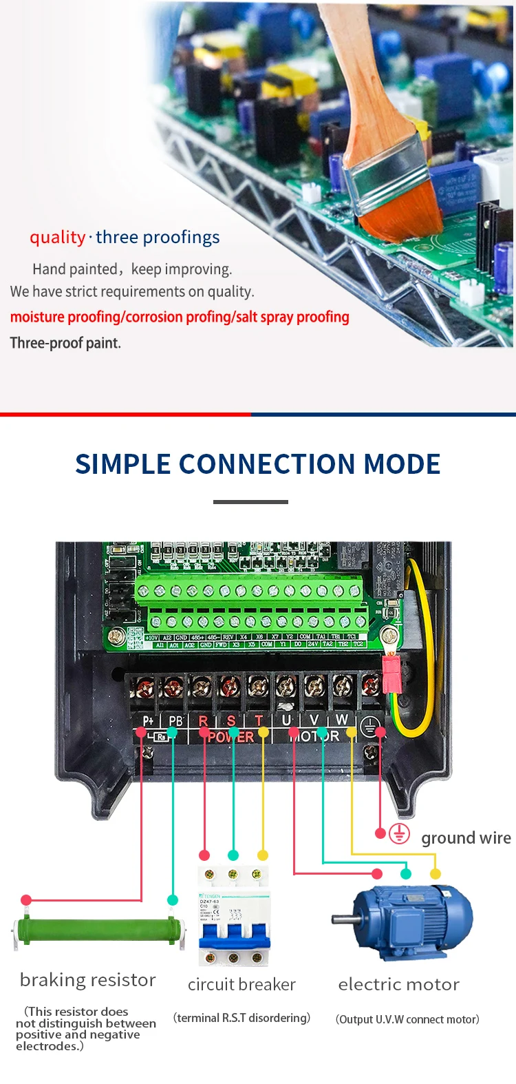 Sako 5.5KW VFD вход 220V 1ph на выход 380V 3ph высокоэффективный инвертор с переменной частотой