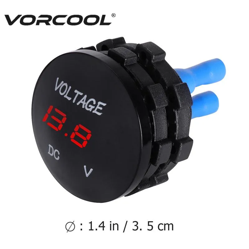 

VORCOOL Universal Digital Display Voltmeter Voltage Meter Red LED with Adapter Nut for DC 12V-24V Car Motorcycle Auto Truck