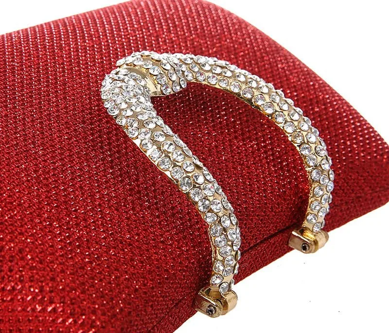 Luxy Moon Small Red Clutch Bag Shiny Closure