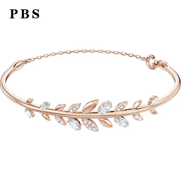 

PBS Original Copy High Quality 1:1 SWA Leaf Plated Rose Gold Bracelet Logo Gift Preferred Free Package Mail