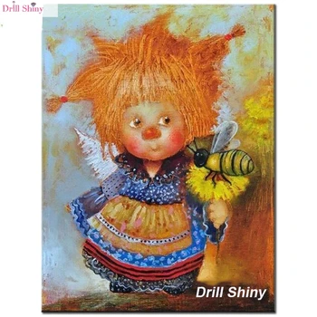 

DIY Diamond Painting Cross Stitch Cartoon Lovely angel Needlework Home Decor Full Rhinestone Mosaic decor 5D Diamond Embroidery