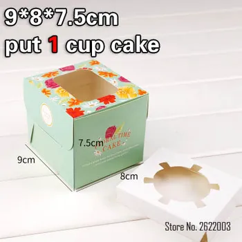 

9x8x7.5cm 1 holder package cupcake wrapper paper mousse cake box wood chaff cup pudding bottle party decoration200pcs/lot