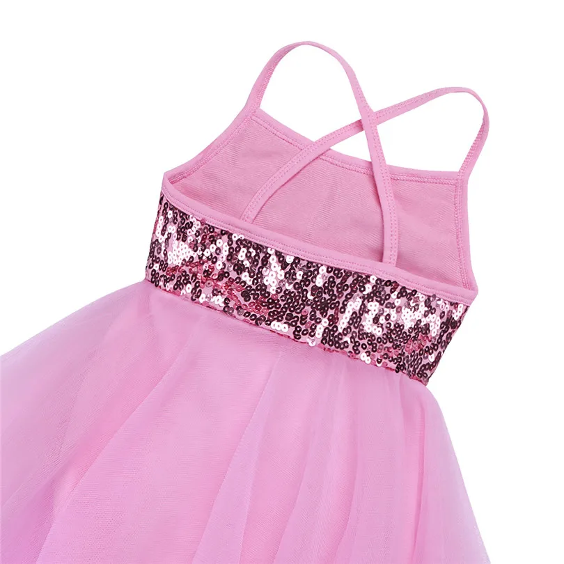 ChicTry Sequins Girls Ballet Tutu Dress Kids Children Tulle Ballet Dance Gymnastics Leotard Dress for Performance Dancewear