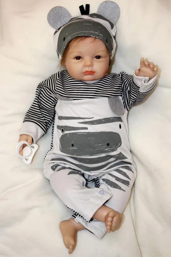 Реалистичный Мягкий силикон-Виниловый reborn baby dolls Девочки Мальчики likeness npkdoll 55 см смайлик bebe День рождения Рождественский подарок для ребенка