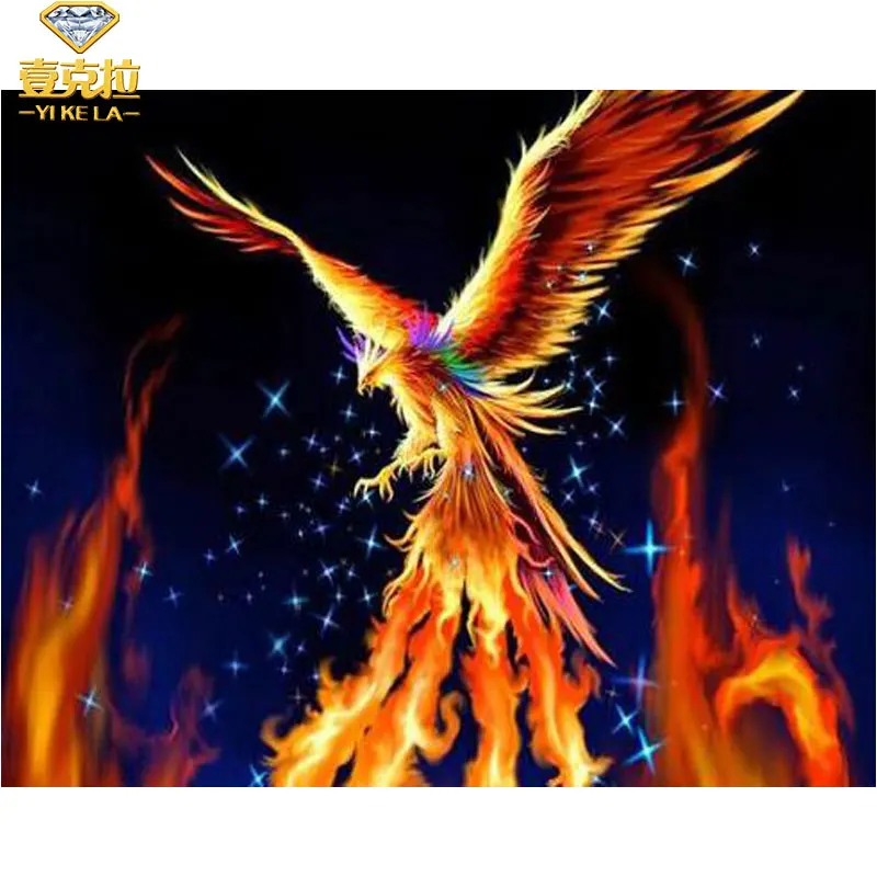 

YIKELA 5d Full Square Diy Diamond Painting Phoenix rebirth Diamond Embroidery Cross Stitch Rhinestone Painting Home Decor Gift