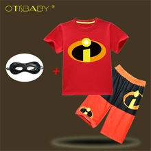 Летний комплект одежды для мальчиков с суперсемейным принтом; Детские шорты; повседневные Костюмы; спортивная одежда; детские штаны; Свитшот; спортивный костюм из двух предметов