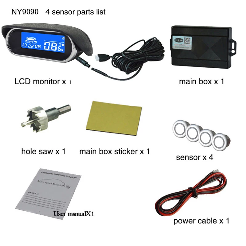 traseira backup radar display para veículo detector