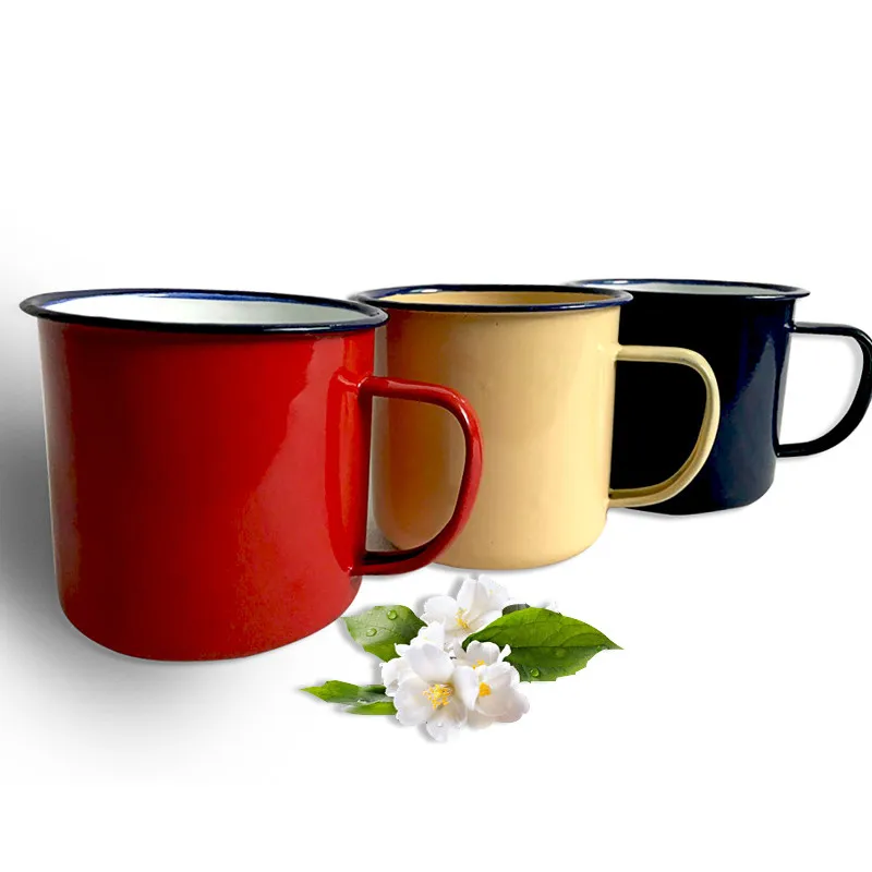 

Print Coating Enamel Tea Cup Nostalgic Creative Vintage Lover Enamel Drinkware Coffee Cups Tea Cup FXHN1