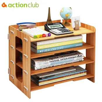 

Actionclub Minimalist Desktop Finishing Shelves Data File Storage Box Magazine Books Organizer Rack Holder Office Bookshelf
