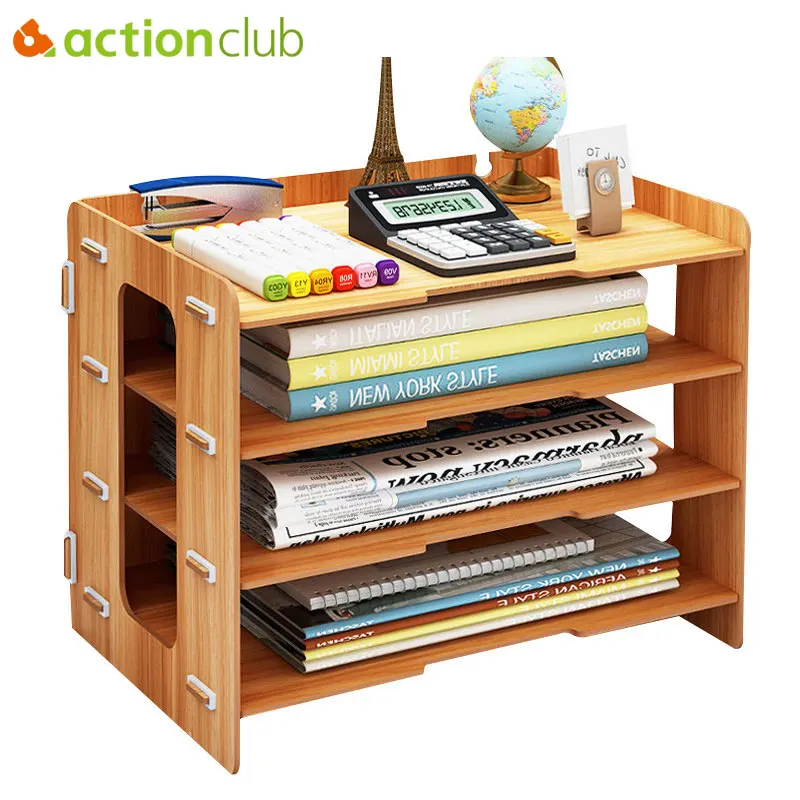 Actionclub المعتدل سطح التشطيب رفوف رف حامل مكتب منظم تخزين مربع مجلة الكتب ملف البيانات رف