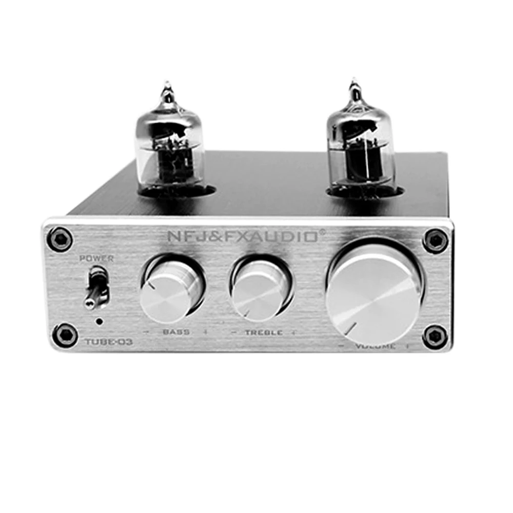 FX-Audio TUBE-03 мини-желчный предусилитель ламповый усилитель буфера HIFI аудио предусилитель ВЧ регулировка басов предусилители с 12В мощностью