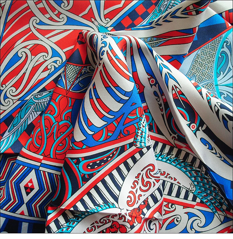 HuaJun 2 магазин | богатый цвет соответствия Полная версия "Kawa Ora шарф" 90 Шелковый квадратный шарф саржевый струйный шарф