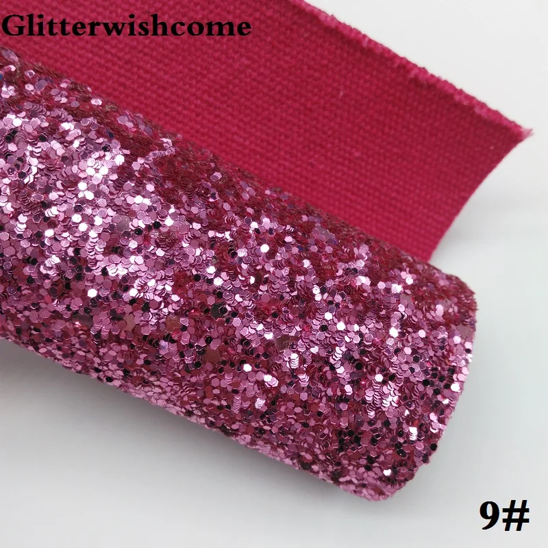 Glitterwishcome 21X29 см А4 Размер синтетическая кожа, Цвет Соответствующие подложке, толстый блеск кожа винил для луков, GM029A - Цвет: 9