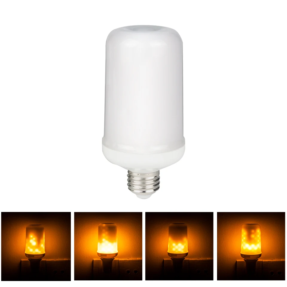 

Dynamic Flame Effect LED Bulb 110V 220V E27 Corn light Simulation Fire Burning Flicker Replace Gas Lantern Decoration Lamps