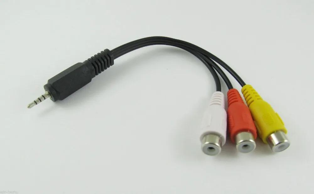 

10pcs Nickel 2.5mm Male Stereo Plug to 3 RCA Female Audio Video AV Adapter Cable