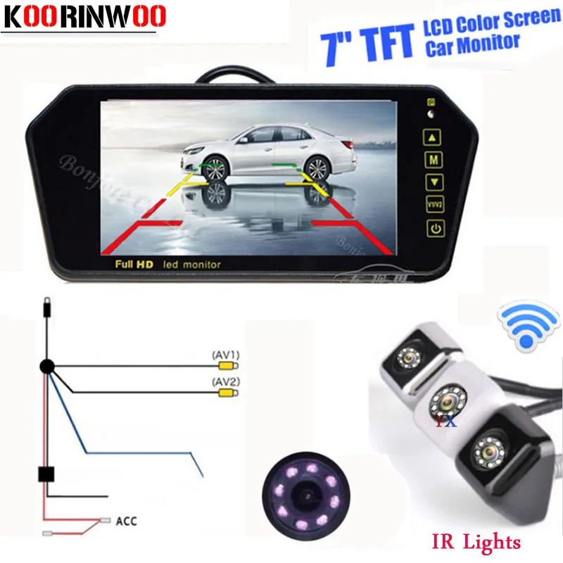 

Genuine Koorinwoo Wireless Parking Car Rear view camera 8 Led lights with 7" LCD-TFT Car Monitor Video Vehicle 800*480 Screen