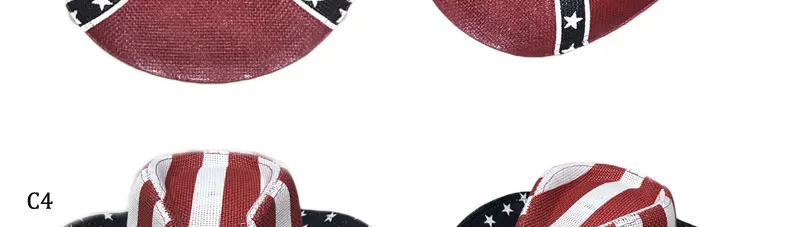 Специальный американский флаг Звезда ковбойская шляпа для Для мужчин Летний пляж Cap широкими полями соломенной ковбойской Западной слово пастушка Защита от солнца козырек шляпа YY18046