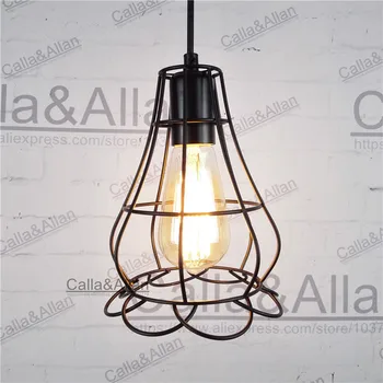 

160mmX200mm flower iron cage with 1.2meter cable wire and 120mm ceiling plate hanging lamp edison bulb E27 pendant light 40W