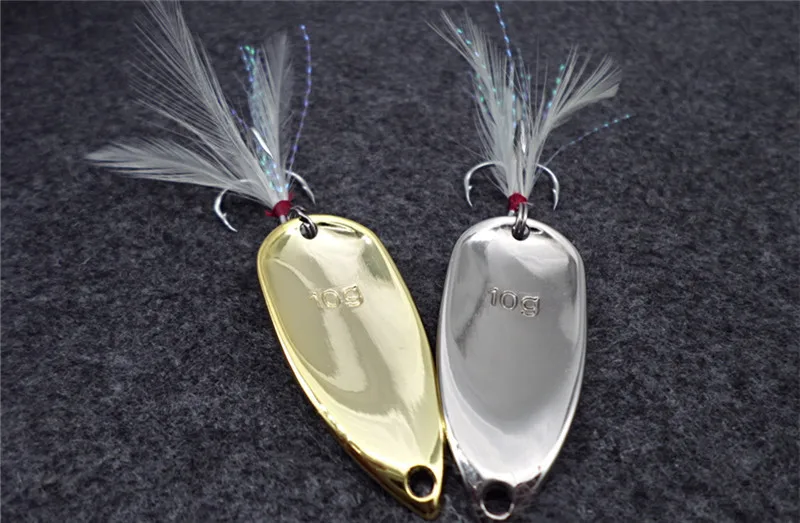 10g Metal fishing lure spoon Gold/Silver cheap fishing lures china fishing tackle Hard Bait free shipping
