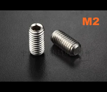 

1000pcs/lot M2*2/3/4/5/6/8/10 DIN913 Stainless steel hex socket set screw with flat point