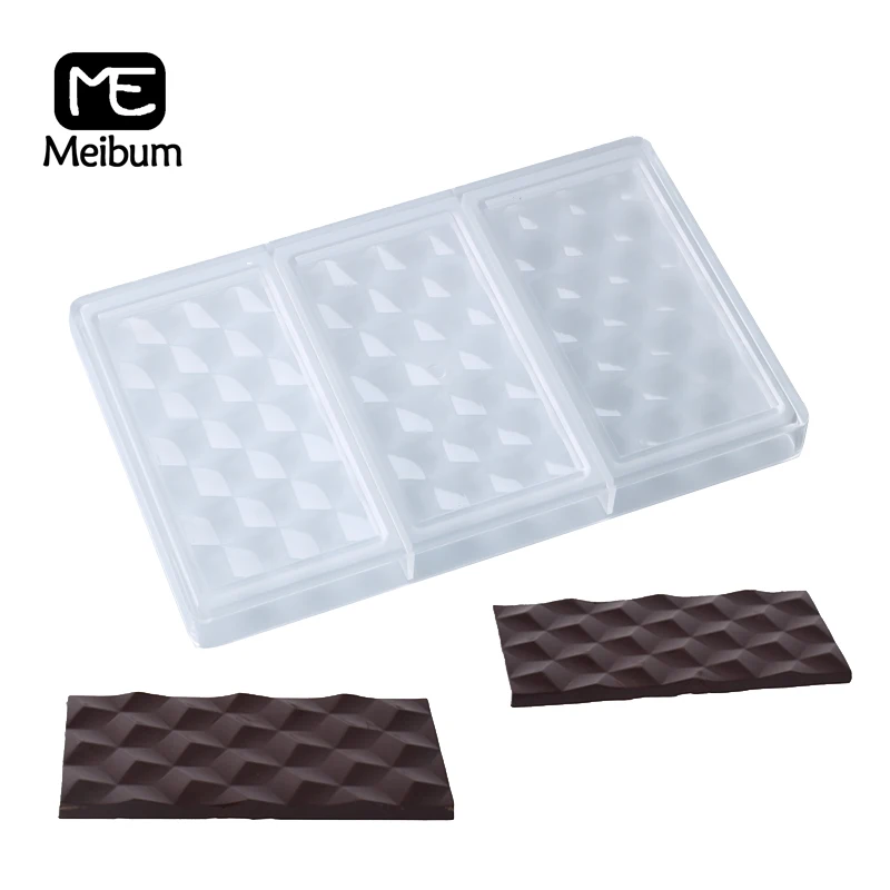 

Meibum 3 Cavity Hard Polycarbonate Chocolate Mold Homemade Wave Scale Shape Candy Mould Cake Decoration Confectionery Pan