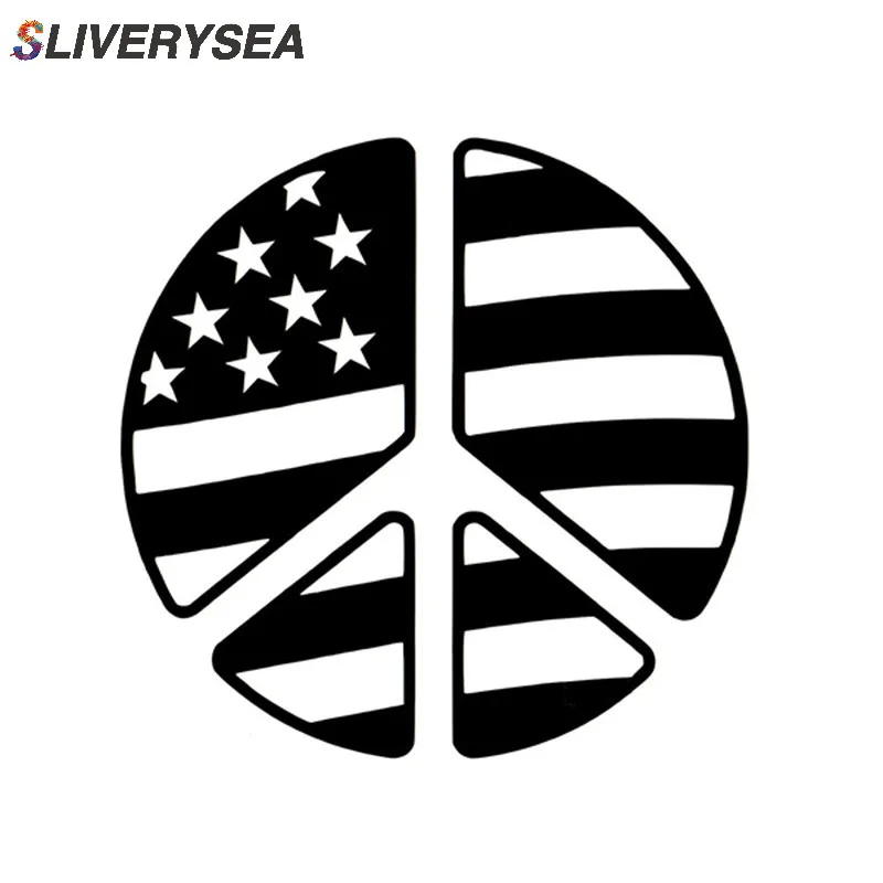 

Peace Sign Symbol American Flag - Reflective Vinyl Decal Sticker Car Truck Suv Window Bumper Stickers Car Accessories