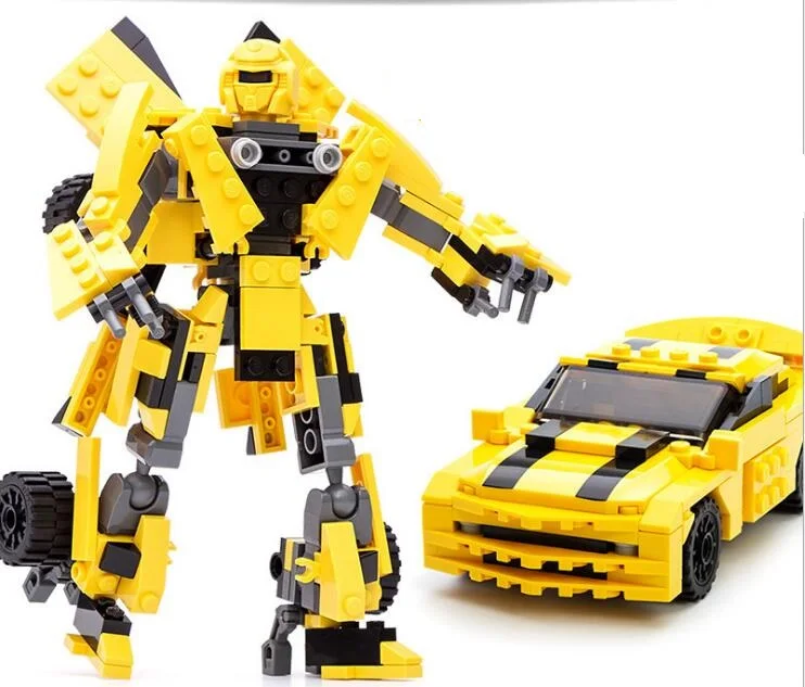 Блок робот-трансформер автомобильный блок детский сборочный обучающий игрушка детский подарок