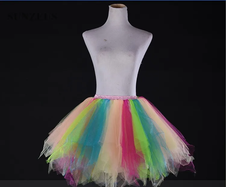 Colorful Petticoats Tulle Underskirt Short Girls Hoepelrok Puffy Dancing Enaguas Novia Adult Tutu Skirt
