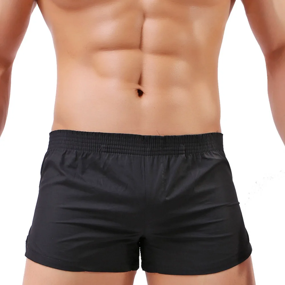 

1Pc Men Underwear Boxers Shorts Summer Cozy Cotton Fiber Solid Loose Short Home Underpants Men's Sleep Bottoms Pant