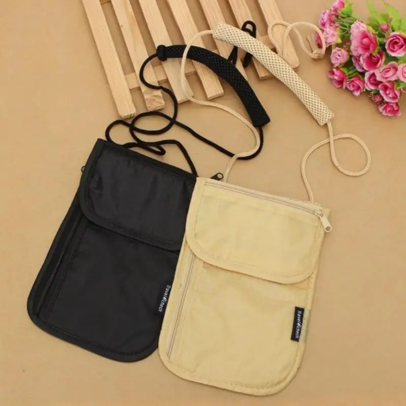 Small Security Pockets Under Clothes Neck Wallet Money Document Card