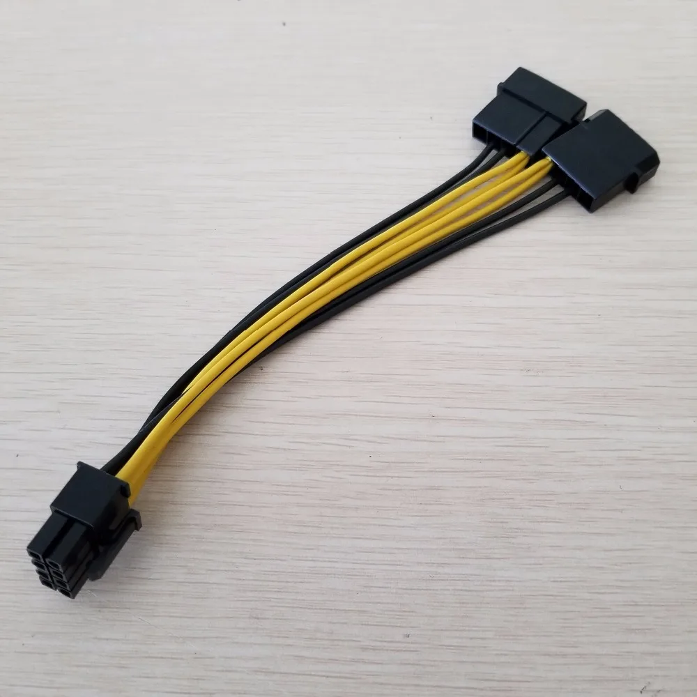 

10pcs/lot PC Server Internal Dual 2 IDE Molex to CPU 8Pin 8p Converter Power Lead Cable Cord 18AWG Wire 15cm