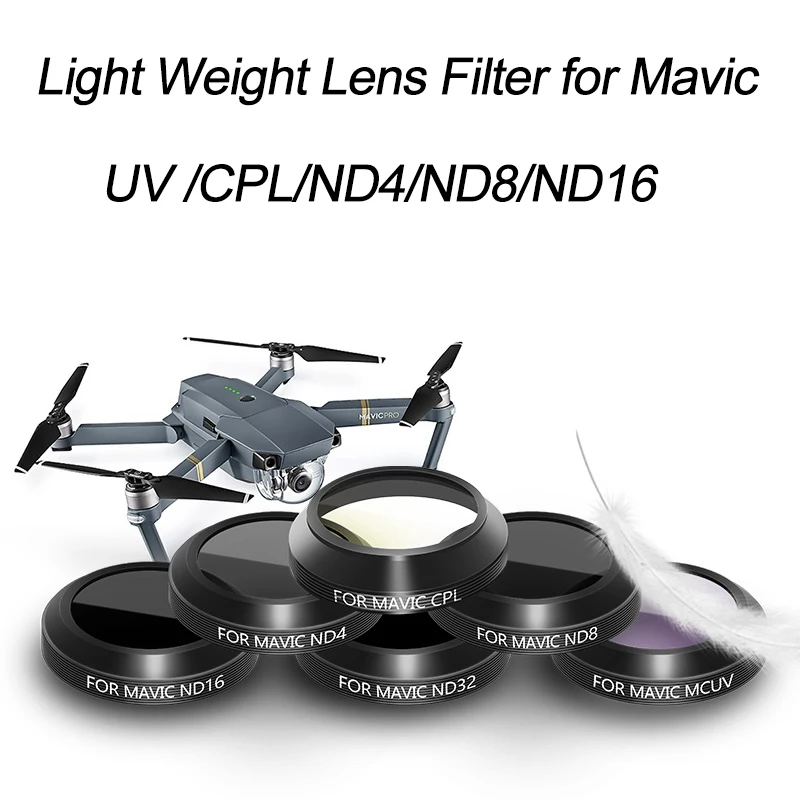 

UV ND4 ND8 ND16 ND32 Lens Filter for DJI Mavic Pro Platinum Drone Accessories,Multi Layer Coating Filter,Light weight Filter
