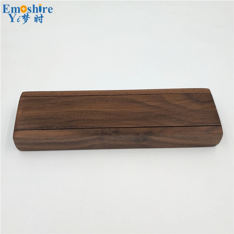 Emoshire Walnut natural color pencil case custom wood pen box stationery gift pencil box wholesale authentic (8)