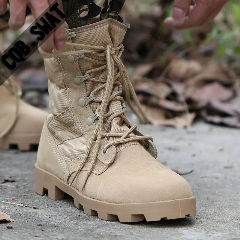 

2017 Winter New shose Tactical Boots Men Breathable Camouflage Army Desert Safety Shoes Military Combat Desert Boots High Top