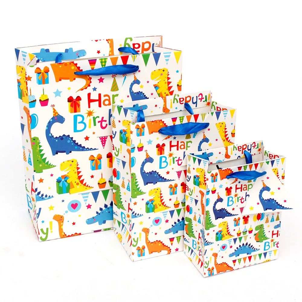 

5pcs/lot Flamingo Unicorn Dinosaur Cartoon Paper Tote Bag Gift Bag Foreign Trade New Tote Bag