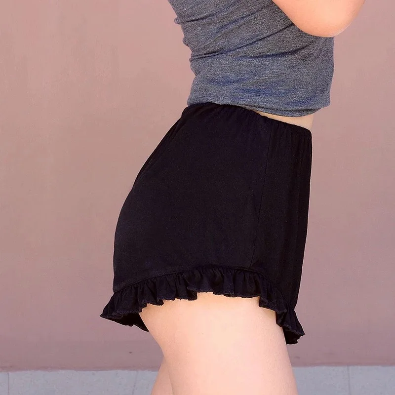 Ruffle Booty Shorts Women Summer High Waisted Boardshorts Yoga Beach Sexy Workout Mini Short Casual Pajamas Feminino Mujer