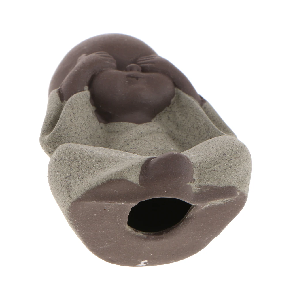 3x Buddha Statue Monk Tea Pet for Zen Garden Sand Decoration Meditation Home Office Decoration