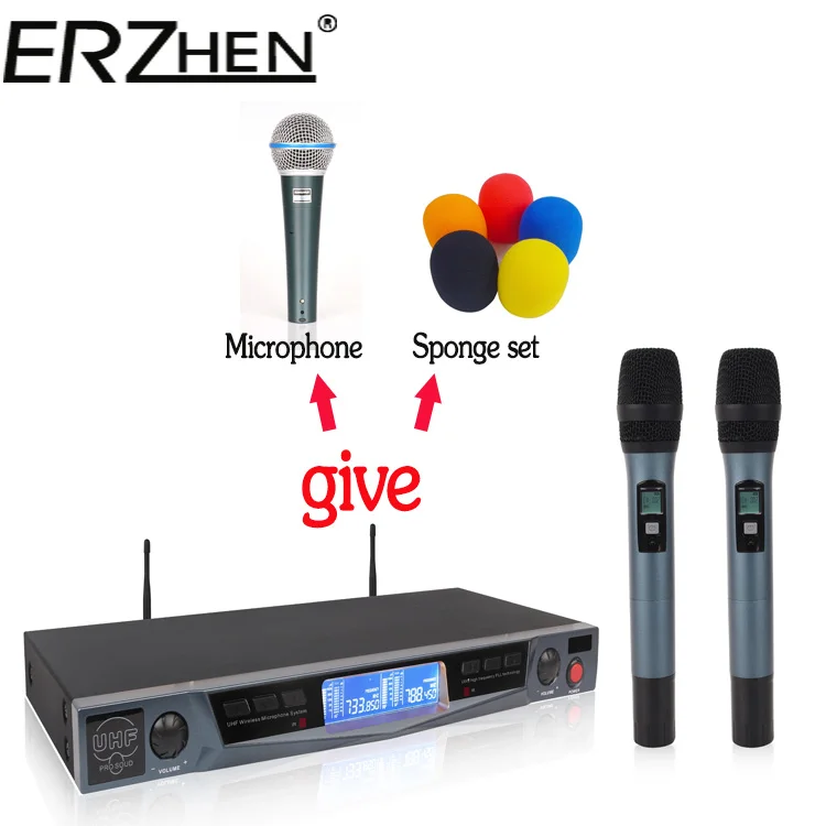 ERZHEN U4900 UHF 2 Handheld Wireless Microphone Dynamic Capsule Family