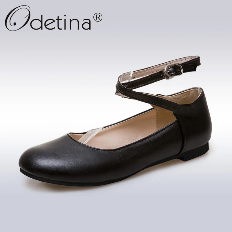 Odetina 2018 Nouvelle Mode Dames Chaussures D Ete Ballerines Femmes Boucle Bride A La Cheville Mary Jane Ballerines Ballerine Chaussures Plates Grande Taille Aliexpress