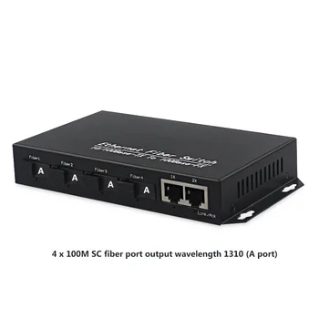 

Ethernet fiber media converter 4x100Mbps fiber port with 2x100Mbps Ethernet port switch converter Single-mode single-fiber 20KM