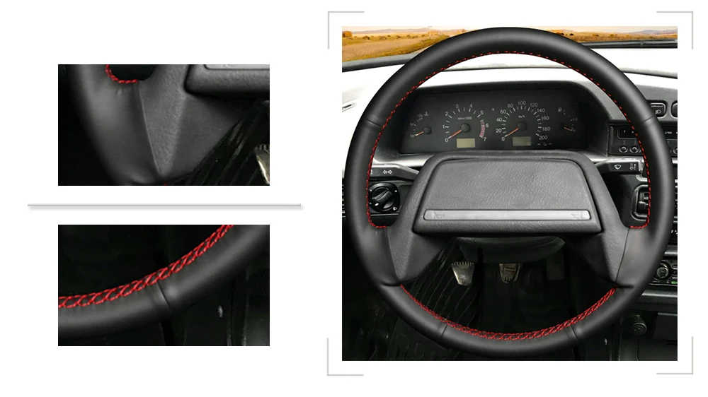Черный PU искусственная кожа DIY чехол рулевого колеса автомобиля для Lada Samara(2114) 2001-2013 Samara(2108) 1998-2005 Samara(2115) 1998-2012