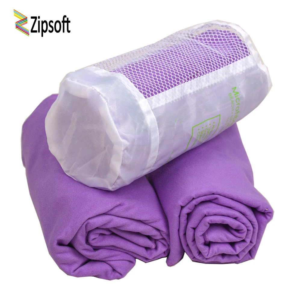 Спортивное дорожное полотенце Zipsoft из микрофибры с сетчатой сумкой Пляжное
