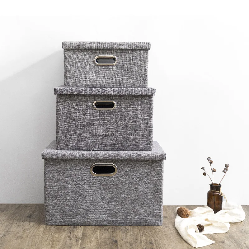 

Cotton and Linen Foldable Clothing Organizer Large Storage Bag Finishing Box Household Storage Box Wardrobe Cloth Bra Drawer