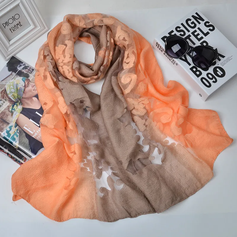 Зимний шарф градиент пряжи Tie-dyed цветок хлопка и льна шарфы Echarpe Hiver Femme шарф женские пляжные полотенца SFTD03 - Цвет: 14