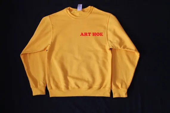 

Art Hoe Pocket Sweatshirt Red Letetr Tumblr Casual Hoodies Cotton Long Sleeve Crewneck Funny Aesthetic Girl Yellow Jumper Tops