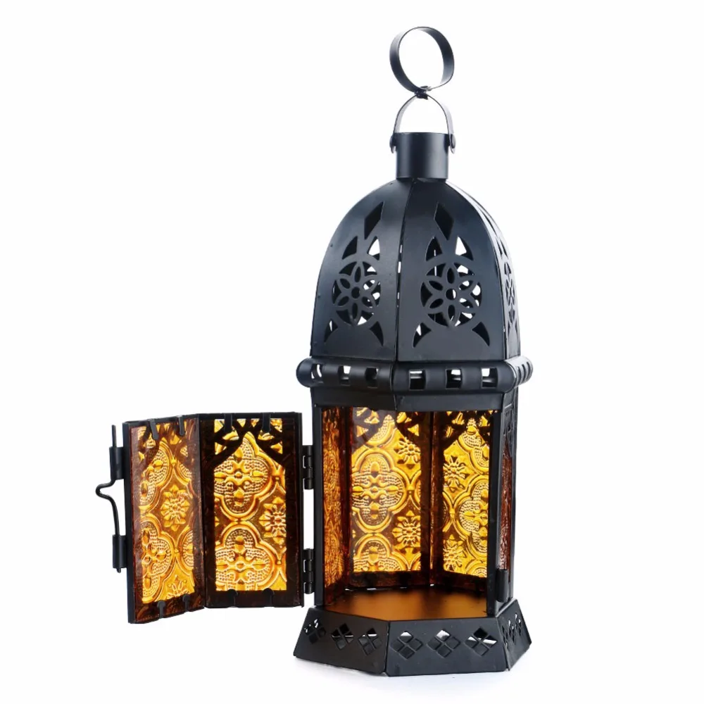 1 PC New Design Glass Metal Moroccan Delight Garden Candle