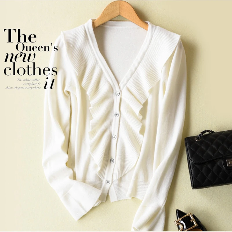 Doux Laine noir caramel Couleur Col Cachemire Qualité Nouvelles Pure Femmes rose blanc Veste Courte Cardigan brown En Automne Chemise Printemps Mode V Haute Hzyrmy Chandail Beige q6pa4
